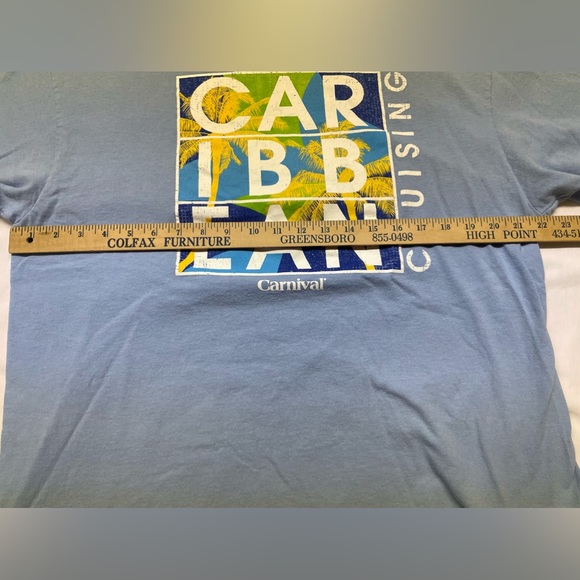 Mens Carnival Caribbean Crusing Light Blue Short Sleeve T-Shirt Size XL - Picture 5 of 5